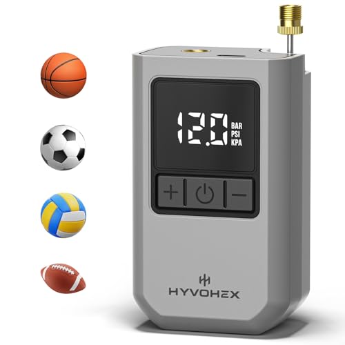 HYVOHEX Portable Electric Ball Pump with Digital LED Display Rechargeable Fast Inflation