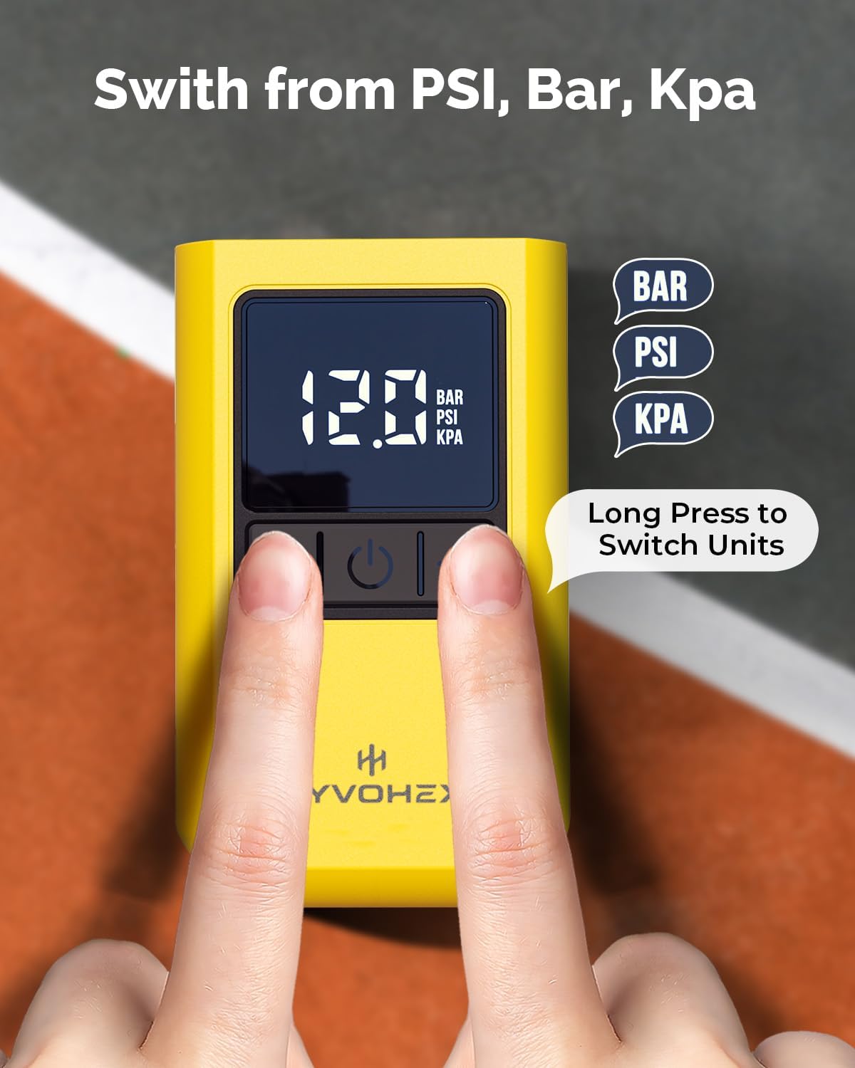 HYVOHEX Portable Electric Ball Pump with Digital LED Display Rechargeable Fast Inflation