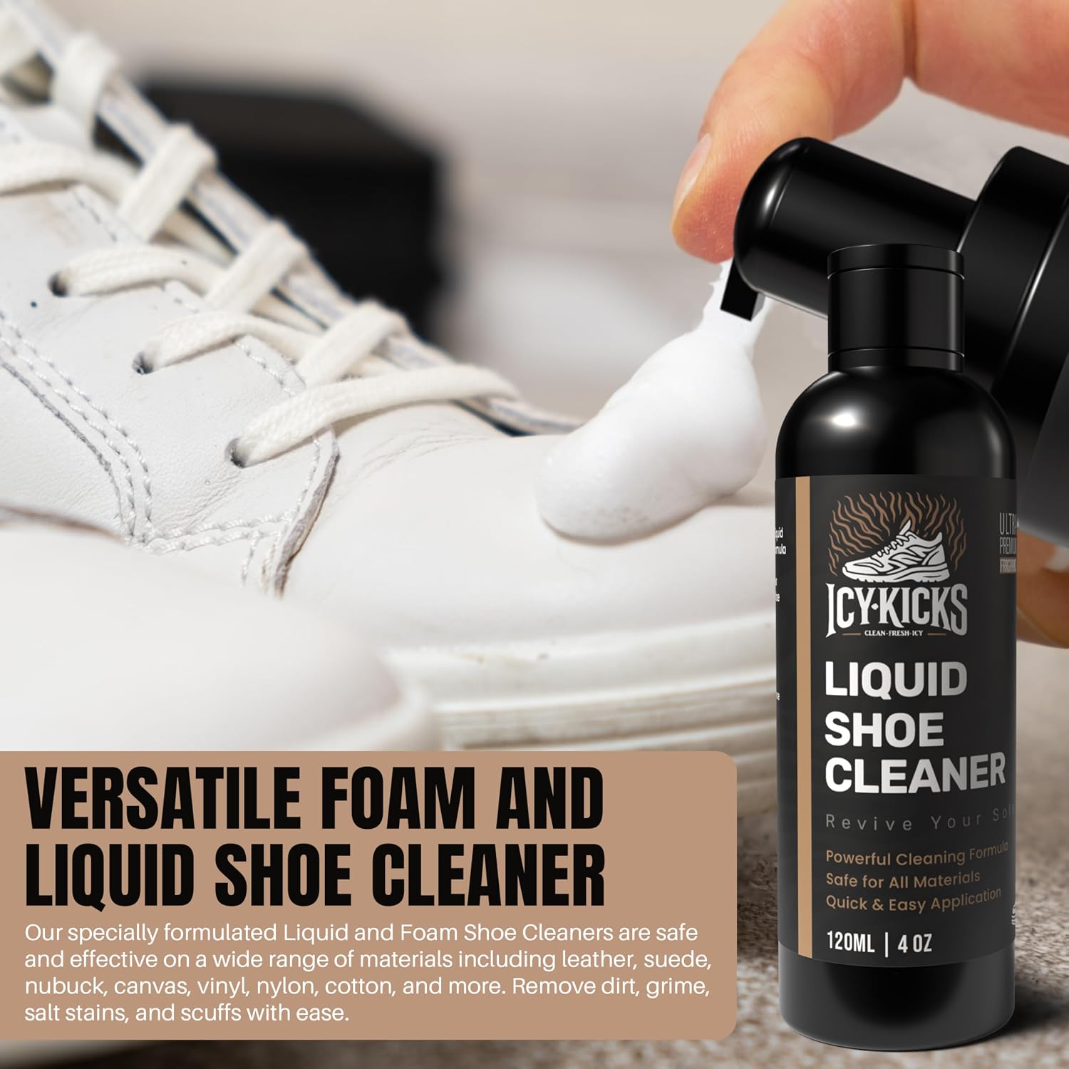 ICYKICKS Premium 6-in-1 Sneaker Cleaning Kit Foam Cleaner